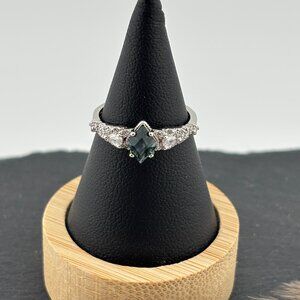 *NEW* 925 Silver Moss Agate Ring